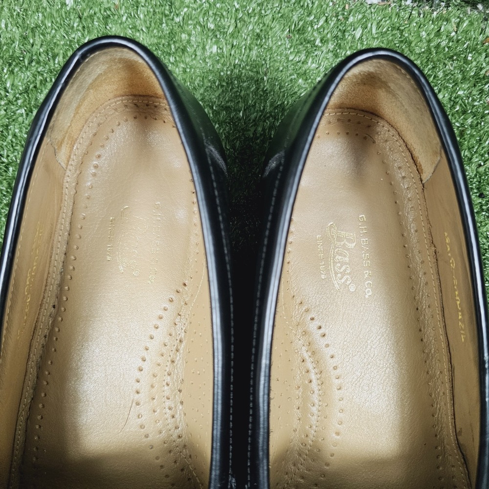 GH Bass Weejuns Harrison Black Leather Slip On Dress Loafers Mens Size 10.5 D - Picture 12 of 13
